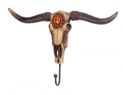 Deko Stier Skull, Stierschädel Kleiderhaken Garderobe Big Longhorn Büffel Texas