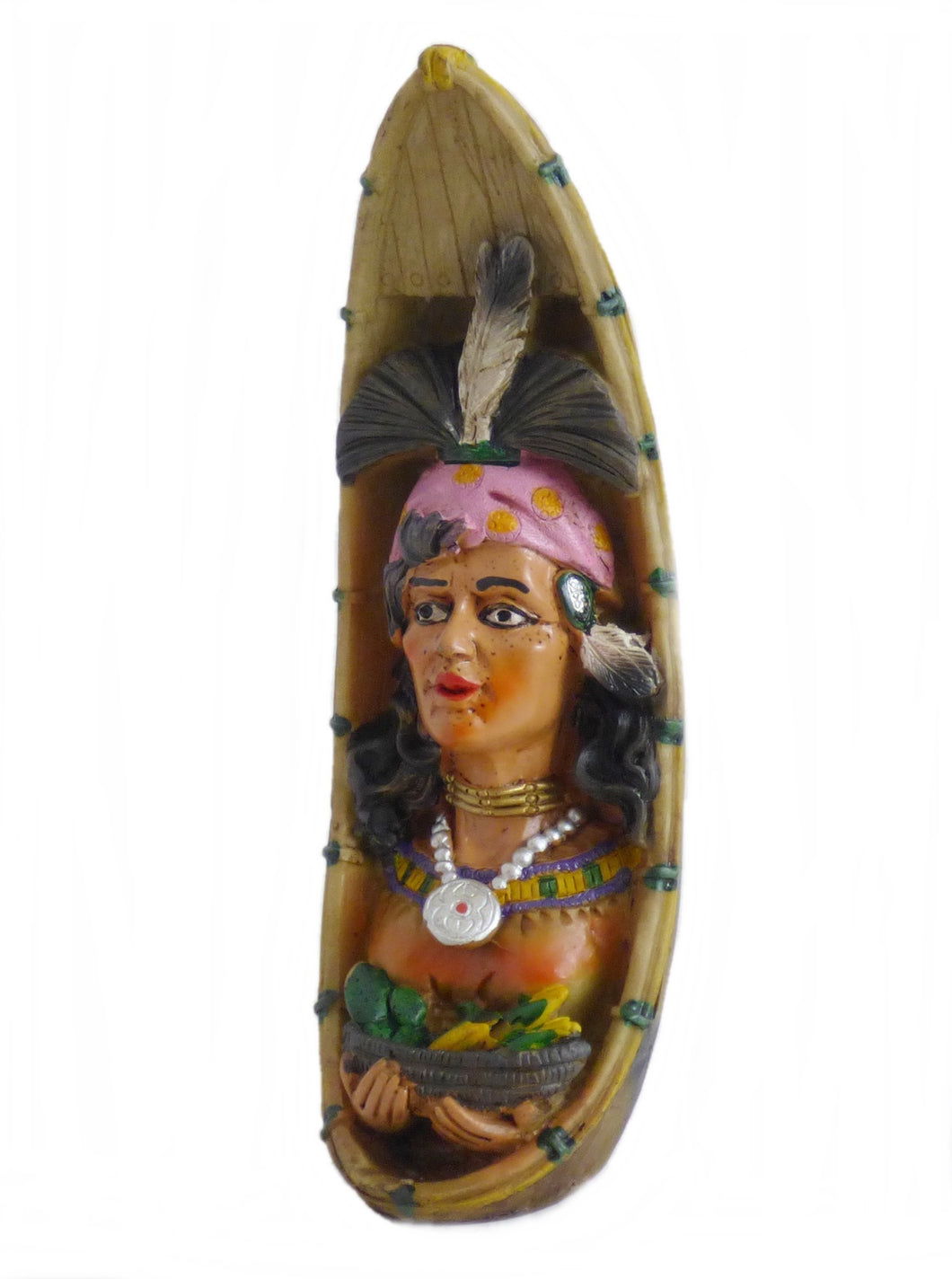 Indianer Figur Kanu Einbaum Westerndekoration 4 Variationen 22,5 cm