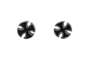1 Paar Ohrringe Ohrstecker Eisernes Kreuz aus Edelstahl 10 mm schwarz silber