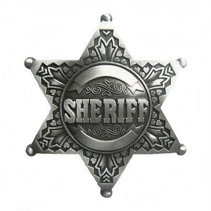 Gürtelschnalle Buckle Gürtelschließe für Wechselgürtel Sheriffstern silber