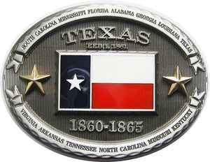 Gürtelschnalle Buckle Gürtelschließe Flagge Texas Lone Star 1860-1865