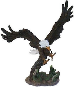 Fliegender angreifender Adler Weißkopfseeadler Figur handbemalt aus Polyresin