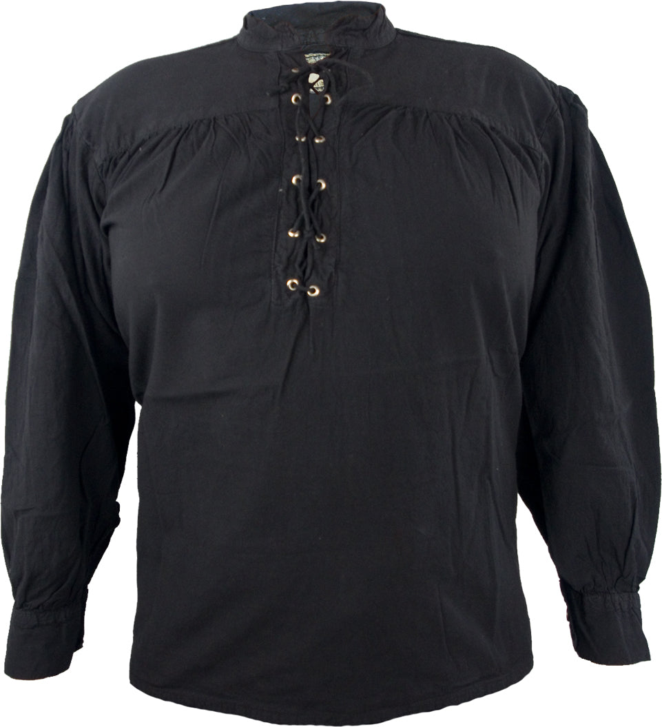 Piratenhemd Oldstylehemd mit Stehkragen, vorn geschnürt, in 2 Farben