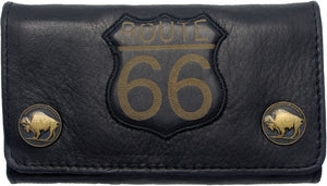 Brieftasche Wallet Geldbörse Geldbeutel feinstes Rindleder mit Kette Route 66