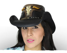 Lade das Bild in den Galerie-Viewer, Dallas Hats Cowboyhut Lederhut The Steer schwarz Gr. S - XL
