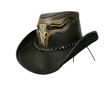 Lade das Bild in den Galerie-Viewer, Dallas Hats Cowboyhut Lederhut The Steer schwarz Gr. S - XL
