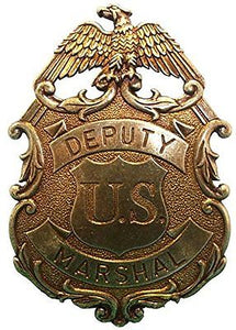 Anstecker Pin Button Sheriff Stern U.S. Deputy Marshal Adler gold