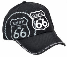 Lade das Bild in den Galerie-Viewer, Basecap Cap, Mütze mit Schild bestickt Route 66 schwarz
