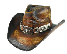 Lade das Bild in den Galerie-Viewer, Dallas Hats Cowboyhut Strohhut Westernhut Rusty LH reiten Line Dance Western
