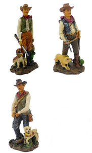 Cowboy mit Hund und Winchester 3 verschiedene oder als Set 13 cm groß handbemalt