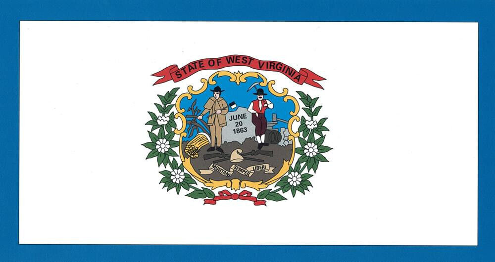 Flagge Fahne Sturmflagge USA West Virginia 90 x 150 cm