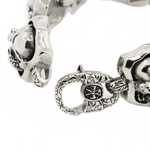 Lade das Bild in den Galerie-Viewer, Edelstahlarmband Armband Edelstahl 316 Totenkopf Skull Eisernes Kreuz Biker
