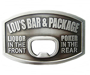 Gürtelschnalle Buckle Gürtelschließe mit Flaschenöffner Lou`s Bar & Package