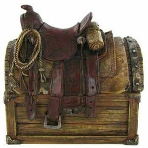 Box Truhe Saddle Western Sattel Westerndeko Cowboy Lasso Pferd