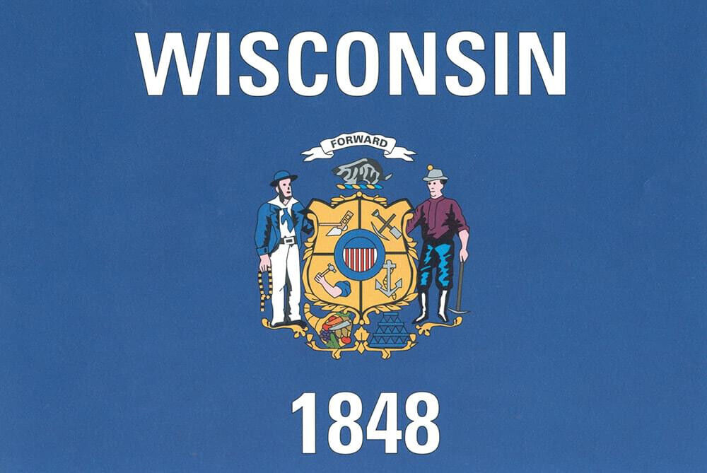 Flagge Fahne Sturmflagge USA Wisconsin 90 x 150 cm