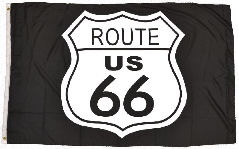 Flagge Fahne Sturmflagge Route 66 Logo 90 x 150 cm mit Messingösen