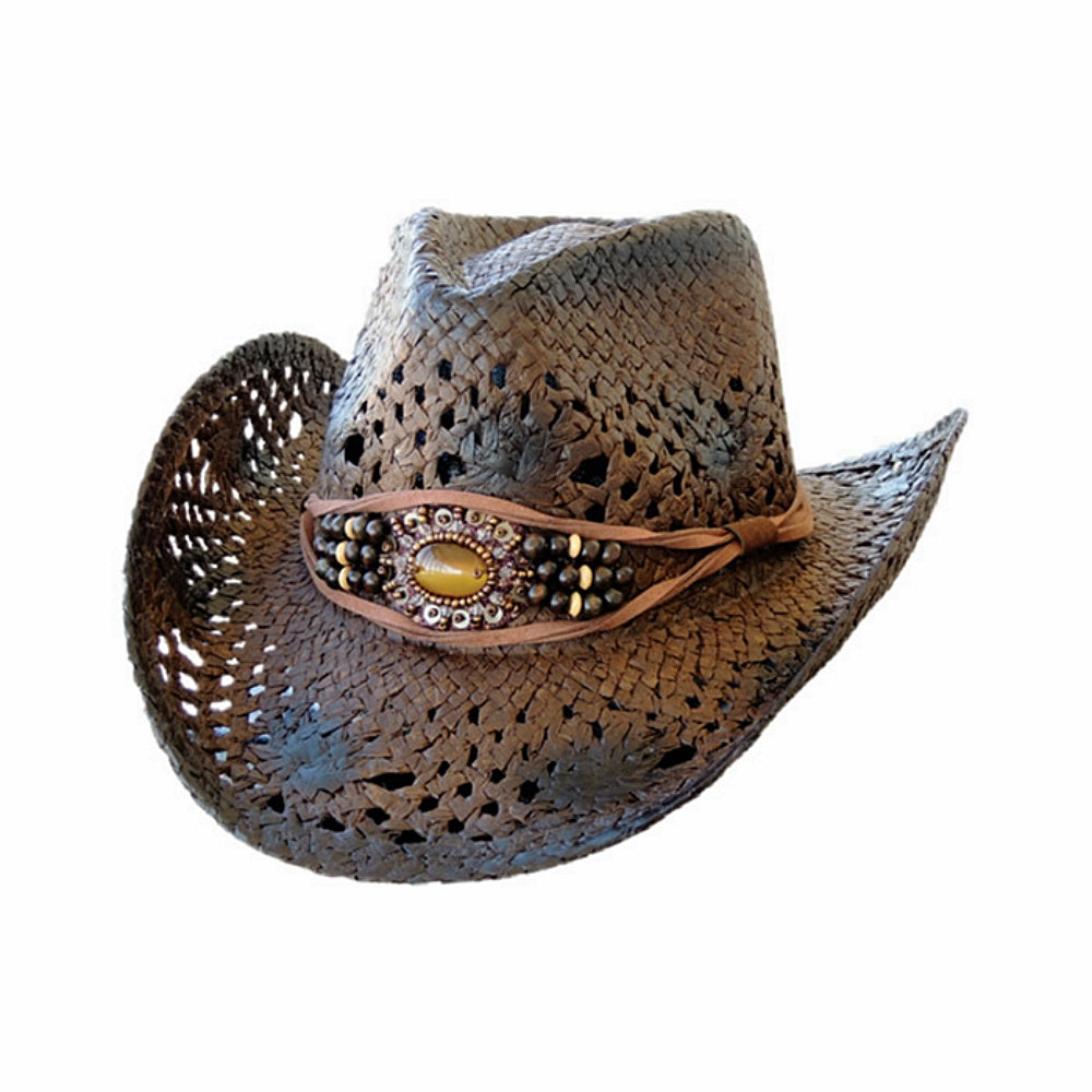 Dallas Hats Cowboyhut brauner Strohhut Outback Gr. S - XL